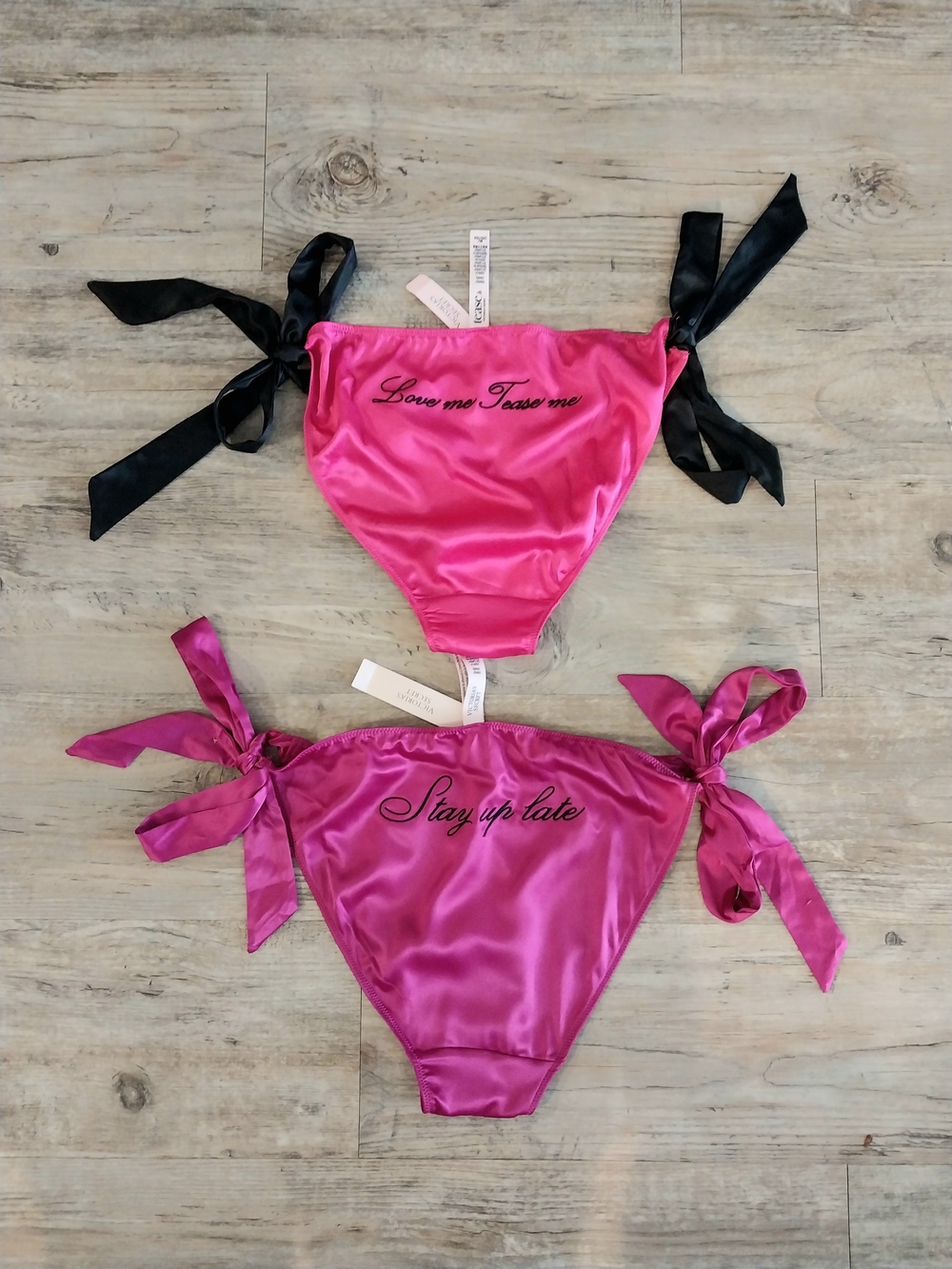 Victoria's Secret Pink Satin Tie-Side Bikini Bottoms